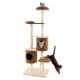 6-Tier Wooden Cat Tree with 2 Removeable Condos Platforms and Perch