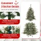 6/7.5/9 FT Artificial Christmas Tree Pre-Lit Hinged Holiday Tree with 360° Quick Power Connector