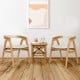 Bamboo Upholstered Dining Chair with Curved Back