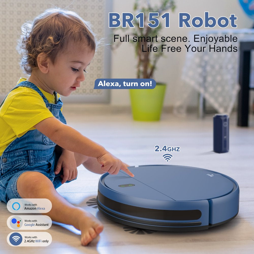 ONSON Robot Vacuum Cleaner Mop Combo, 1400Pa Suction, App & Voice Control, Smart Sensors, 230ML Water Tank