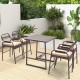 5 Piece Rattan Counter Set with 4 Stools and Polywood Bar Table
