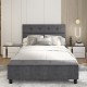 Twin/Full/Queen Upholstered Bed Frame with Ottoman Storage