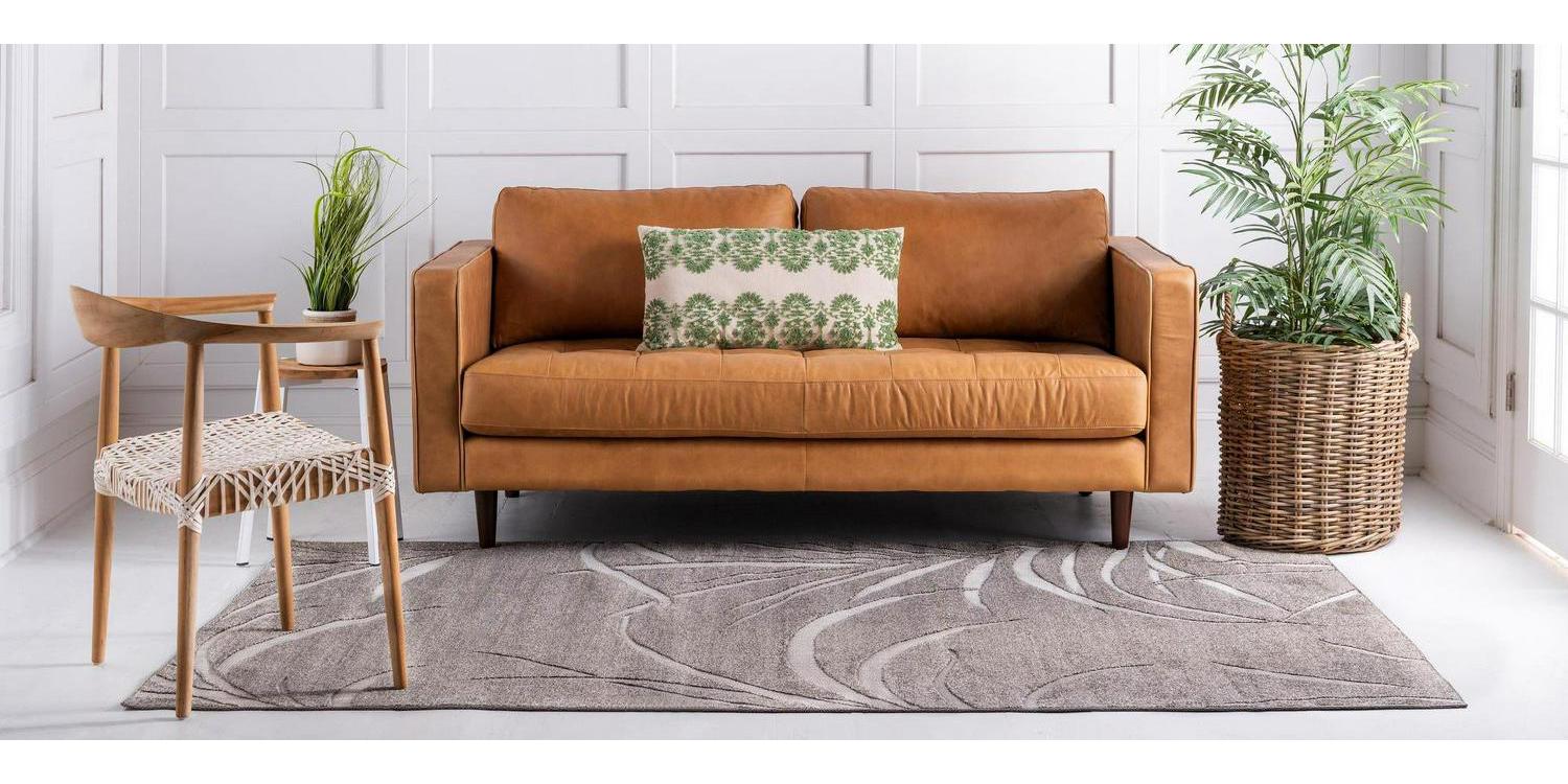 Unique Loom Orlando Botanical Rug – 5×8 Brown/Beige, Indoor/Outdoor, Stain & Fade Resistant, Polypropylene