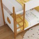 Twin Over Twin Bunk Bed with Integrated Ladder and Safety Guardrails