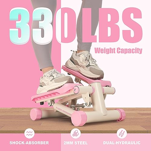 FLYBIRD Stair Stepper with Resistance Bands, Compact Cardio Equipment for Full Body Workout, Supports 330 lbs