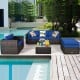 6 Pieces Patio Rattan Furniture Set with Cushion