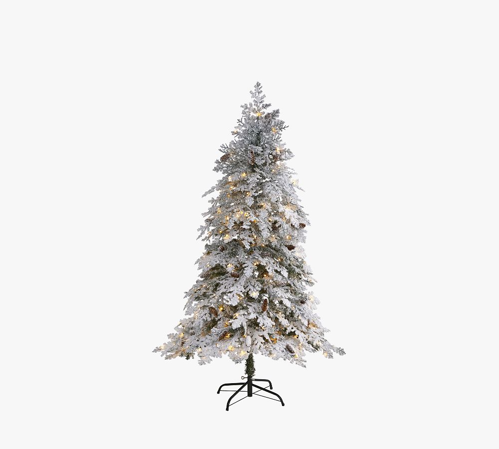 Montana Spruce Pre-Lit Artificial Christmas Tree – Flocked, LED Lights, PE/PVC, Posable Branches