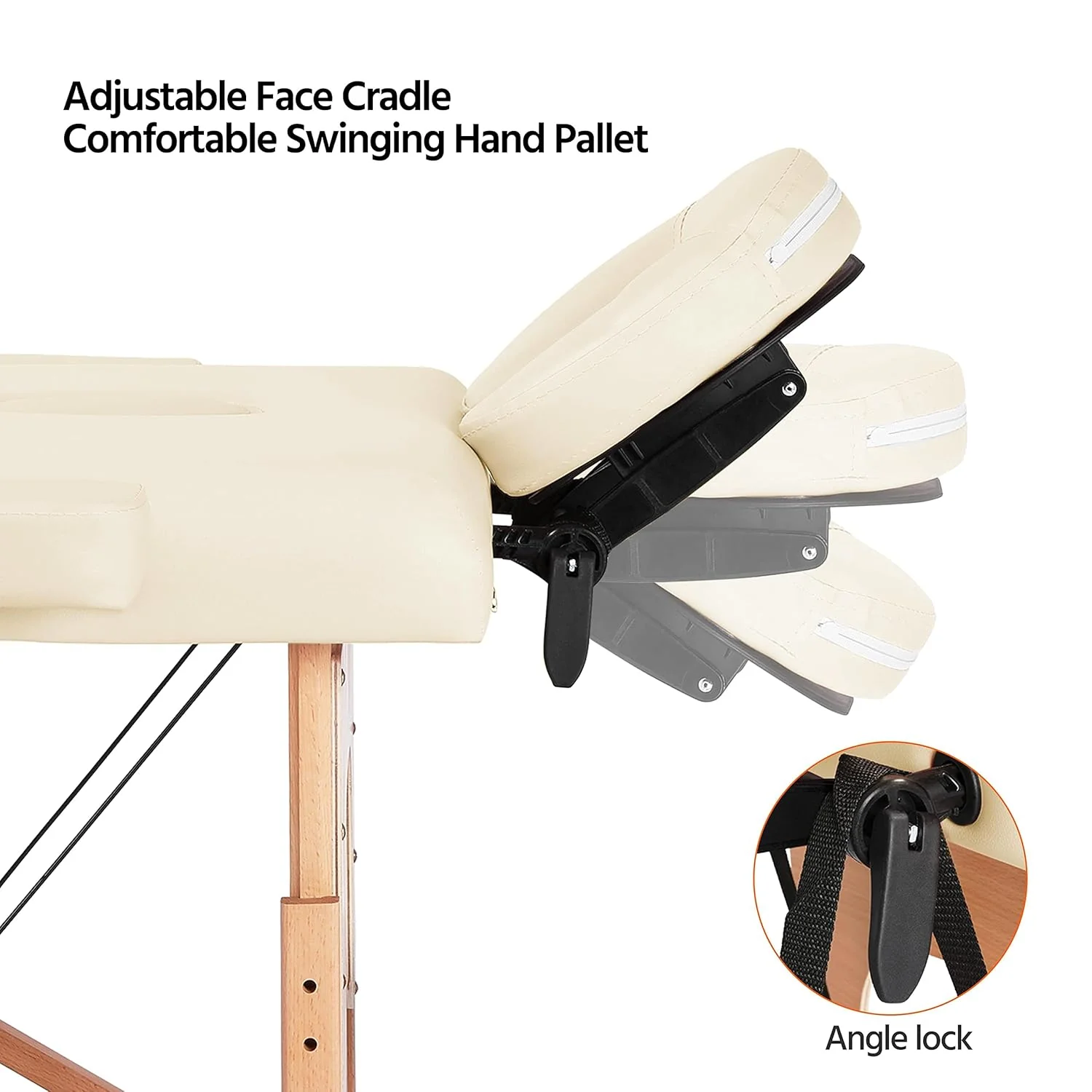 Yaheetech Massage Table Portable Lash Beds Spa Bed Massage Couch Foldable Spa Tables Adjustable 2 Fold with Non-Woven Bag 24 inch, Black