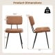 Dining Chair Set of 2 with Padded Backrest and Seat
