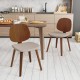 Wooden Dining Chair Set of 2 with Bentwood Frame and Padded Seat