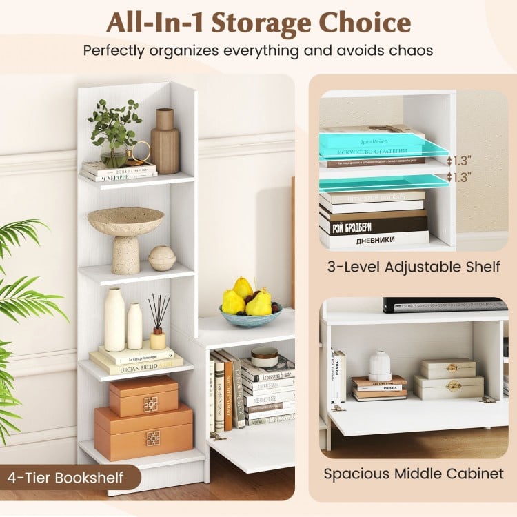 TV Stand for TVs up to 50 Inches Entertainment Center Modern Mid Century TV Cabinet