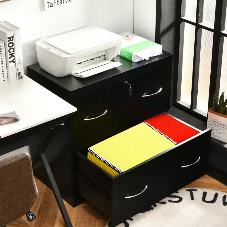2-Drawer File Cabinet with Lock Hinging Bar Letter and Legal Size