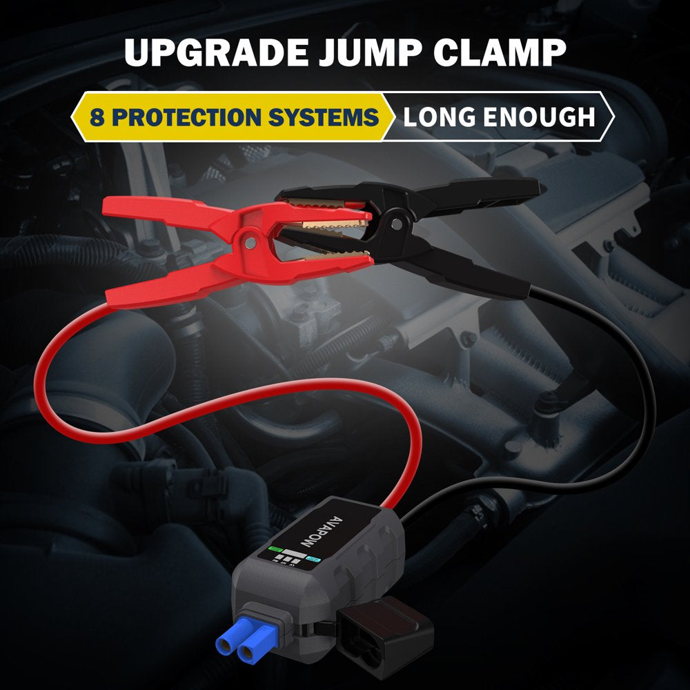 AVAPOW 6000A Car Jump Starter, Dual USB Quick Charge, LED Light, for Gas/Diesel Engines, 12V Vehicles