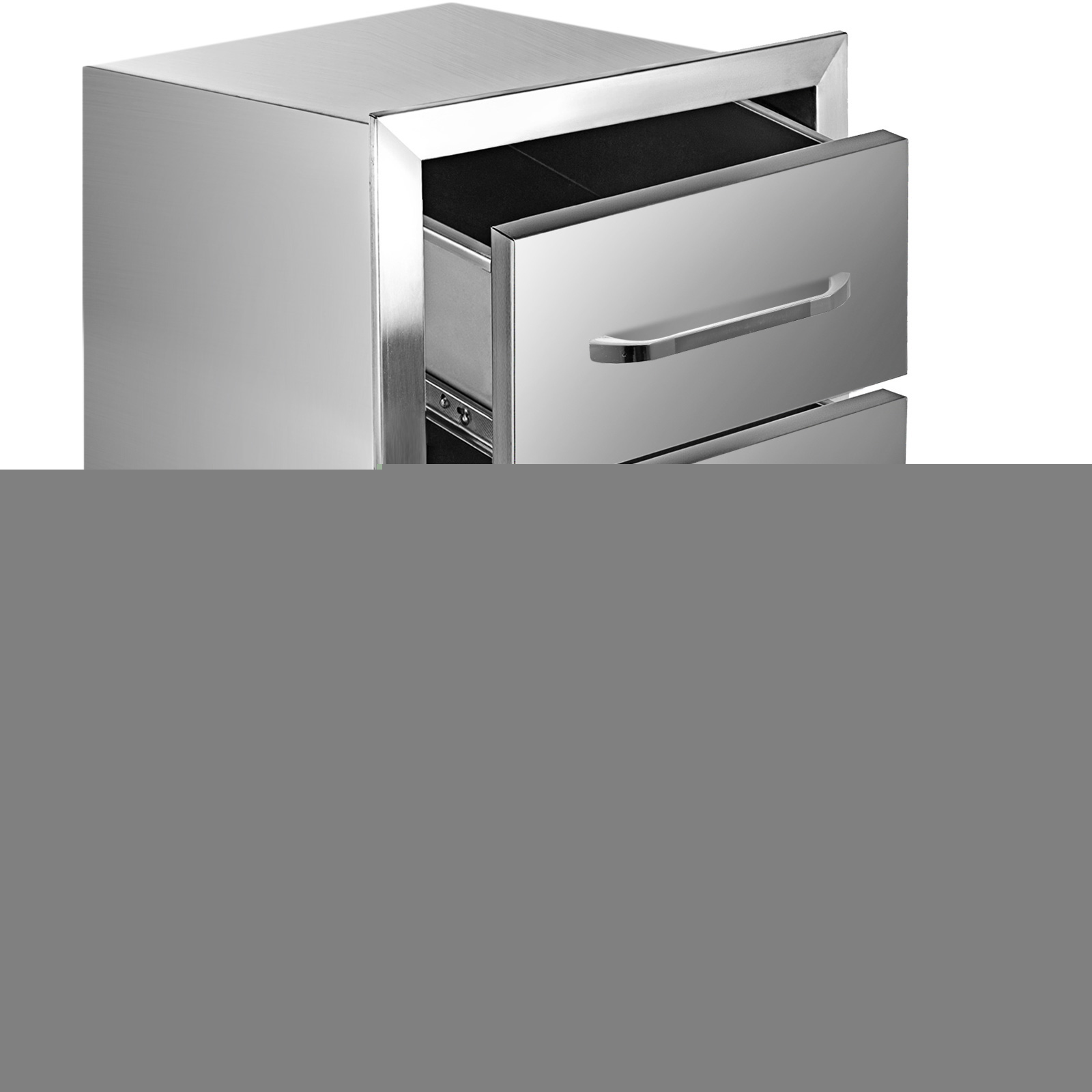VEVOR Stainless Steel Outdoor Kitchen Drawers, 16′′x21.5′′x18′′, Triple Access BBQ Island Storage, Weatherproof & Durable