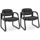 Waiting Room Chair Set of 2 Reception Chairs with Sled Base and Padded Arm Rest