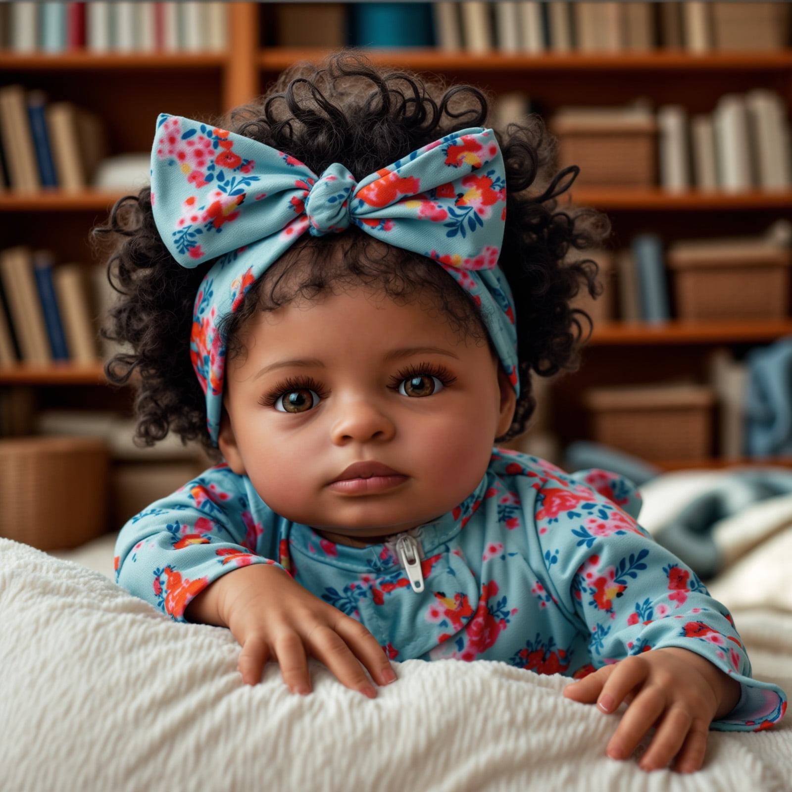 JIZHI 20′′ Lifelike Reborn Baby Doll, Realistic Vinyl Girl with Clothes & Accessories, Age 3+