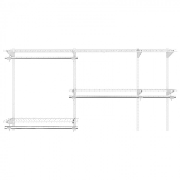 Custom Closet Organizer Kit 3 to 5 Feet Wall-Mounted Closet System with Hang Rod