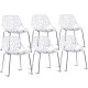 Set of 6 Accent Armless Modern Dining Chairs with Feet Pads