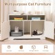 43 Inches Cat Litter Box Enclosure with Storage and Double Rooms