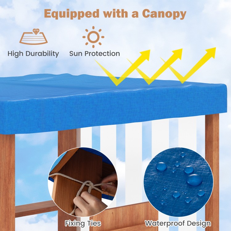 Kids Gas Station Playhouse with Gas Refueling Guns for Aged 3+