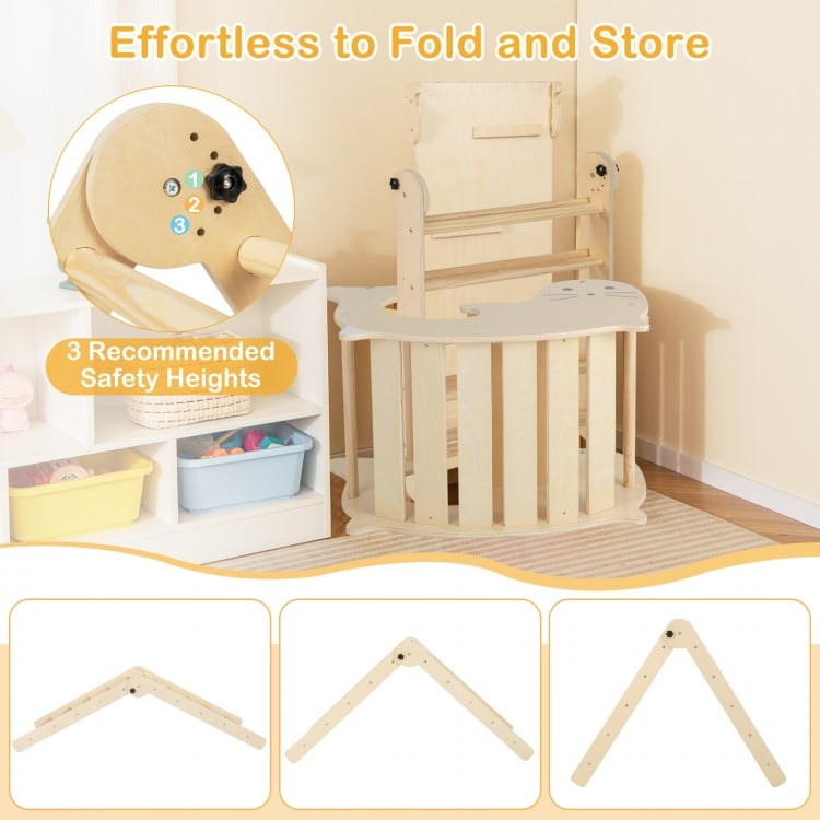 7-in-1 Indoor Climbing Toys for Toddlers with Reversible Ramp