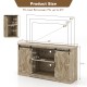 Sliding Barn Door TV Stand with Adjustable Shelves and Storage Cabinet