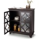 Kitchen Buffet Sideboard with Glass Doors and Adjustable Shelf