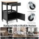 Kitchen Island with Storage Drawer and 3 Hooks