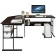 L-Shaped Computer Desk with Tiltable Tabletop