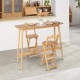 48 Inch Bamboo Bar Table High Top Console Dining Pub Table