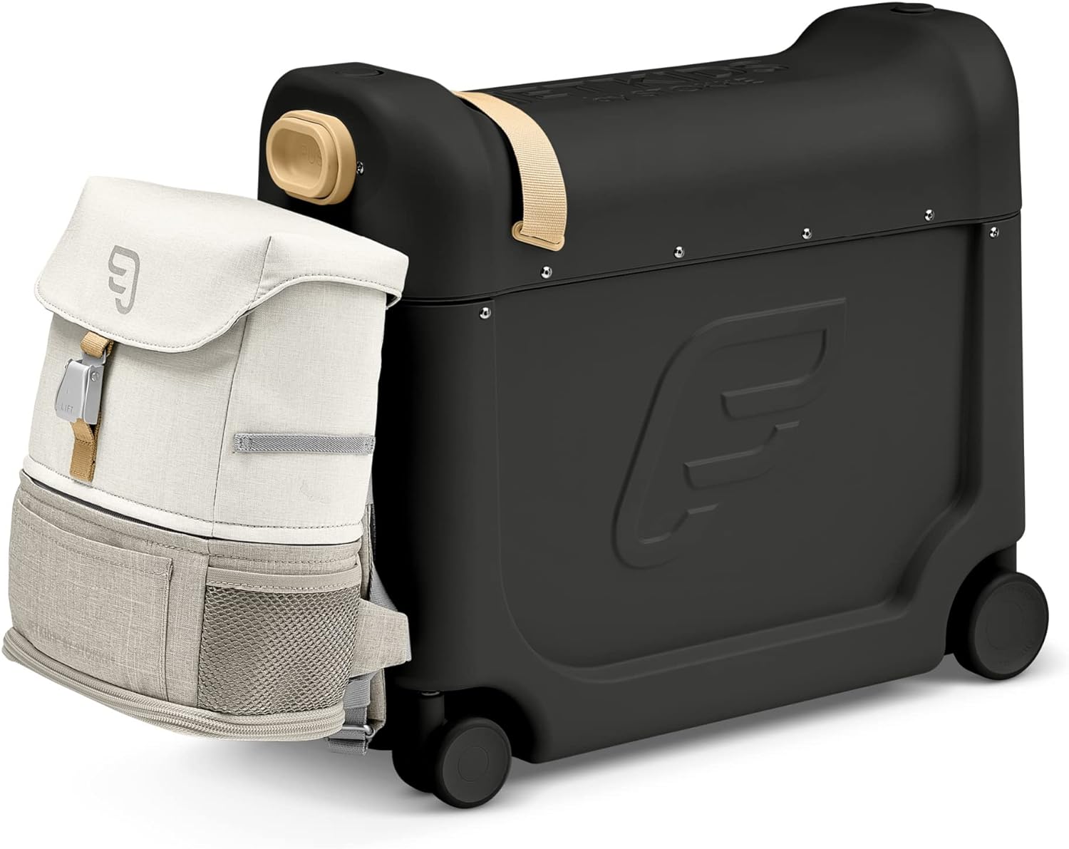 JetKids by Stokke Travel Bundle - Includes Kid??s Ride-On Suitcase & In-Flight Bed + Crew BackPack - Best for Ages 3-7