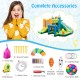 Inflatable Water Slide with Dual Slides and Splash Pool Bounce House with 735W Blower
