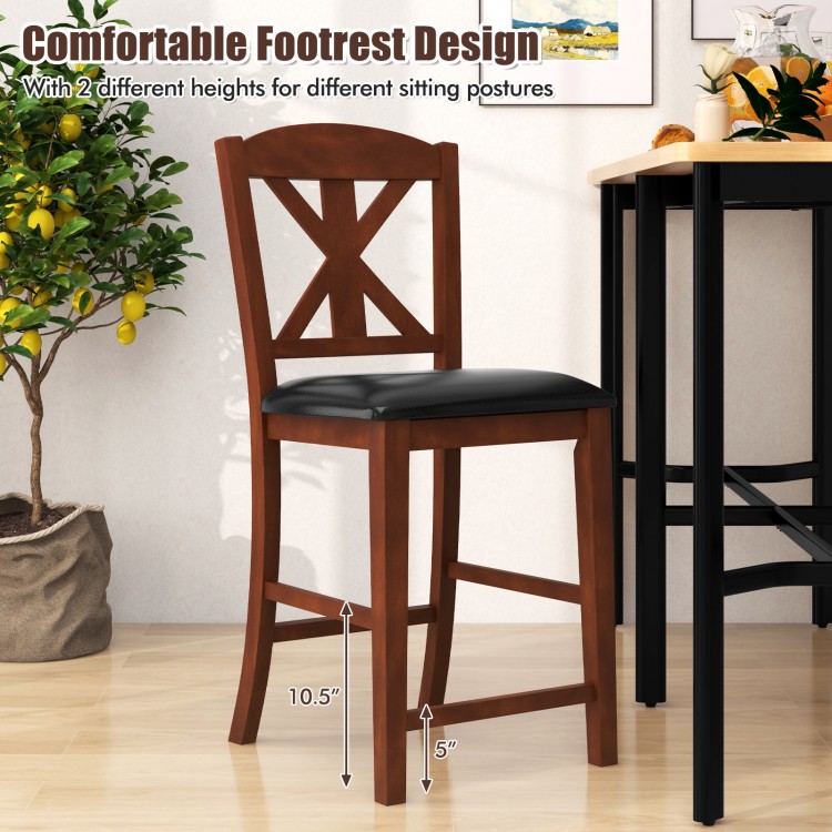 24 Inch Upholstered Dining Chair with Hollowed High Backrest Set of 2