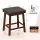 Set of 2 24/30 Inch Dining Bar Stool with Rubber Wood