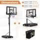 Portable Basketball Hoop with 4.6 to 10 Feet 10-Level Height Adjustable