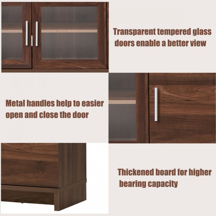 Media Entertainment TV Stand for TVs up to 70 Inch with Adjustable Shelf