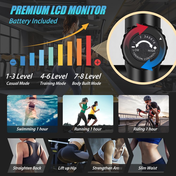 Magnetic Elliptical Machine Cross Trainer with Display Pulse Sensor 8-Level