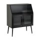 Kitchen Sideboard Buffet with Open Cubby and 2 Glass Doors