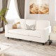 Upholstered Teddy Velvet 3-Seat Sofa with Comfy Back Pillows