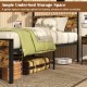 Twin/Full/Queen/King Metal Bed Frame Industrial Platform Bed with Wooden Headboard