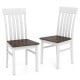 Set of 2 Kitchen Armless Dining Chairs with Slatted High Backrests