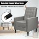Modern Fabric Push-Back Recliner Chair with Button-Tufted Back and Thick Cushion