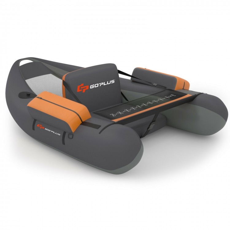 Inflatable Fishing Float Tube with Pump Storage Pockets and Fish Ruler