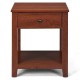 Set of 2 Nightstand with Storage Shelf and Pull Handle