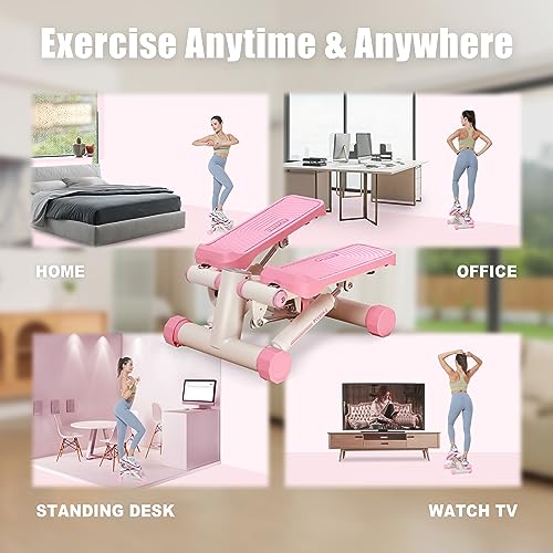 FLYBIRD Stair Stepper with Resistance Bands, Compact Cardio Equipment for Full Body Workout, Supports 330 lbs