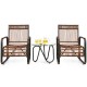 3 Pieces Patio Rattan Conversational Furniture Set