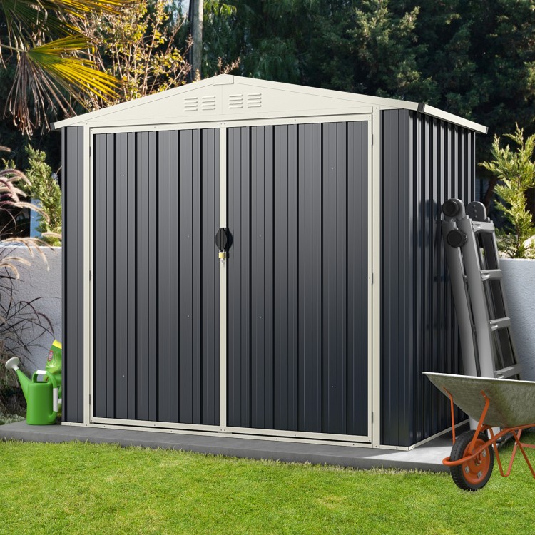 7 x 4 Feet Metal Outdoor Storage Shed with Lockable Door
