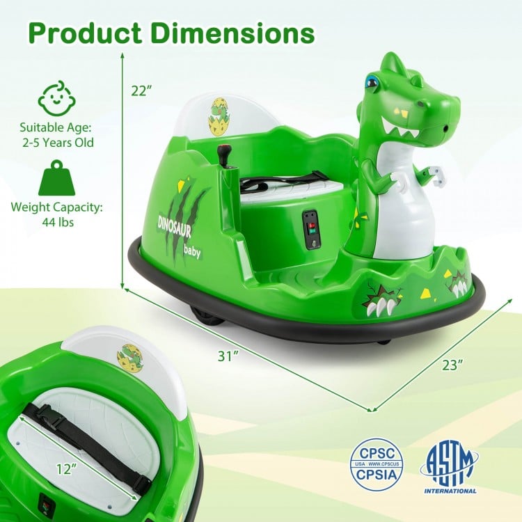 12V Bumper Car with Spray Function and Remote Control for Toddlers Aged 2-5