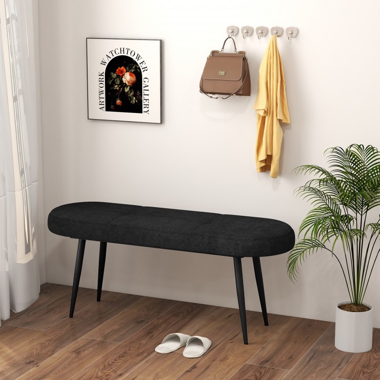 47 Inch Upholstered Entryway Bench with Heavy-duty Metal Frame