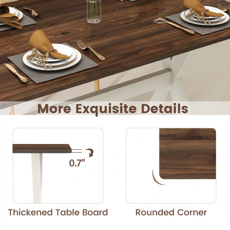 Modern Dining Table Wooden Kitchen Table with X-shaped Frame